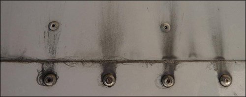 Figure 3: Typical indication of ‘working’ rivets (photograph not of a CH-7B helicopter)